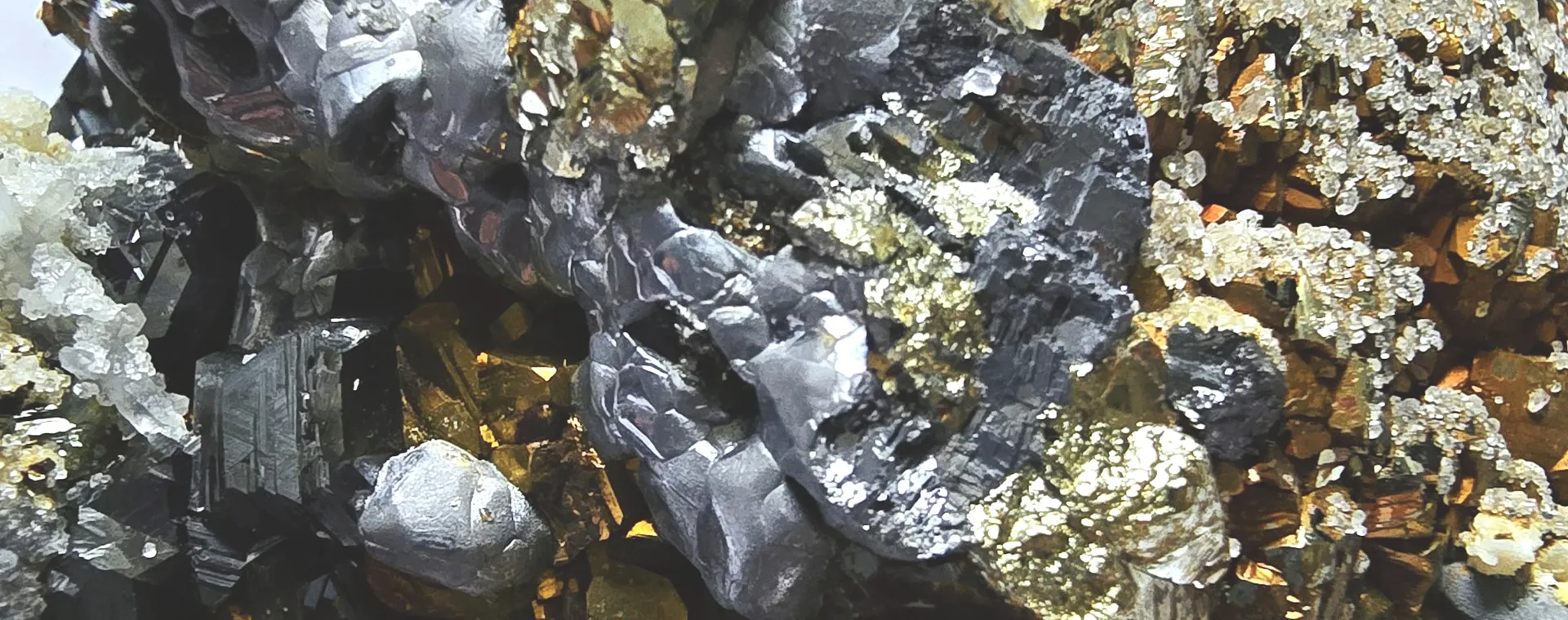 A cluster of sulphide ore minerals