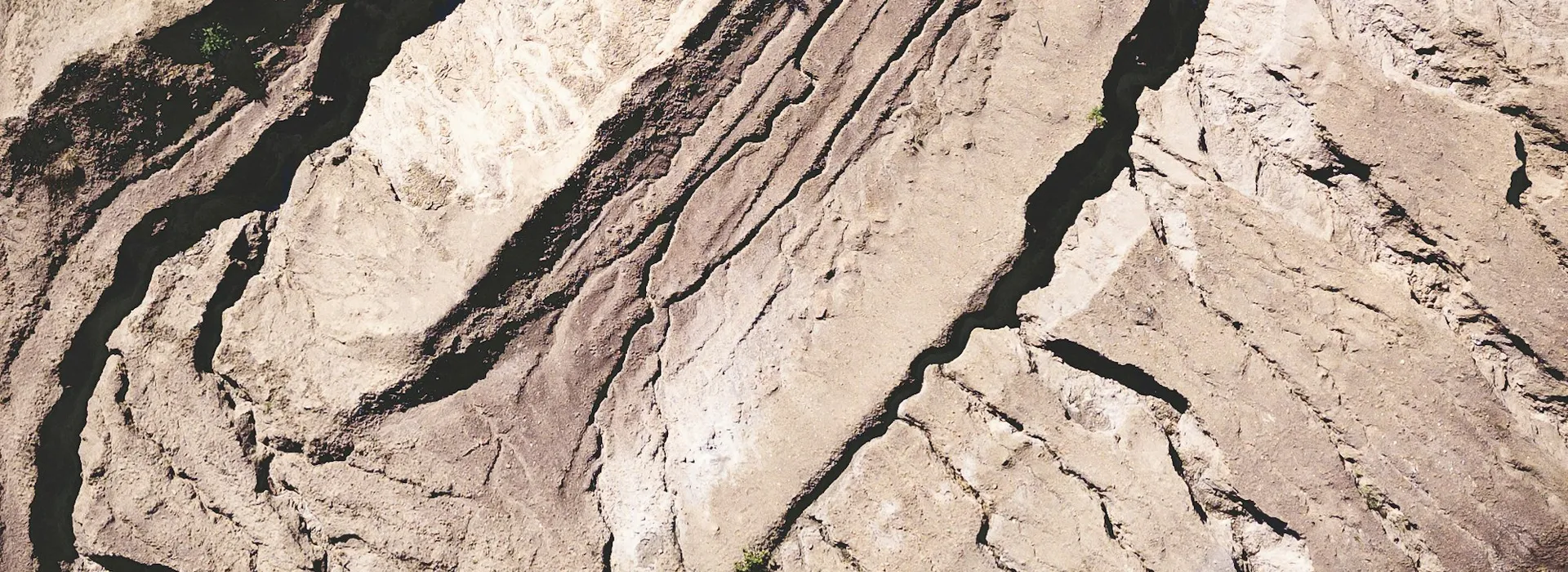 Eroded rock seen from the air